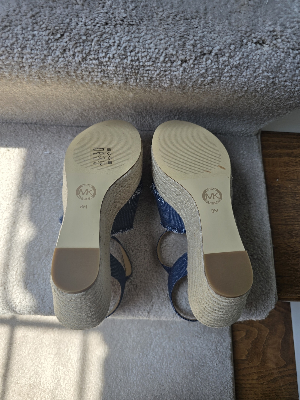 Michael Kors Denim Blue Espadrille Wedge Sandals - Picture 5 of 7